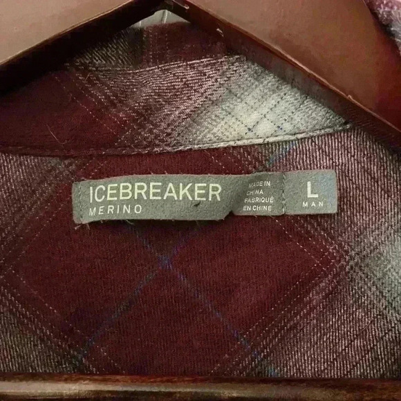 Mens Icebreaker  Lodge Long Sleeve Flannel Large - Picture 4 of 5